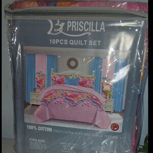 Pink 10pc quilt set